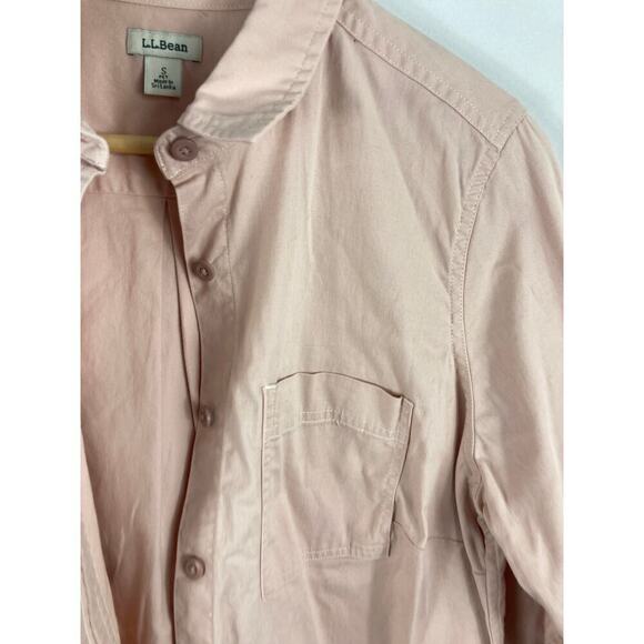 LL Bean Pink Button Up Long Sleeve Shirt Size Small - Picture 2 of 6